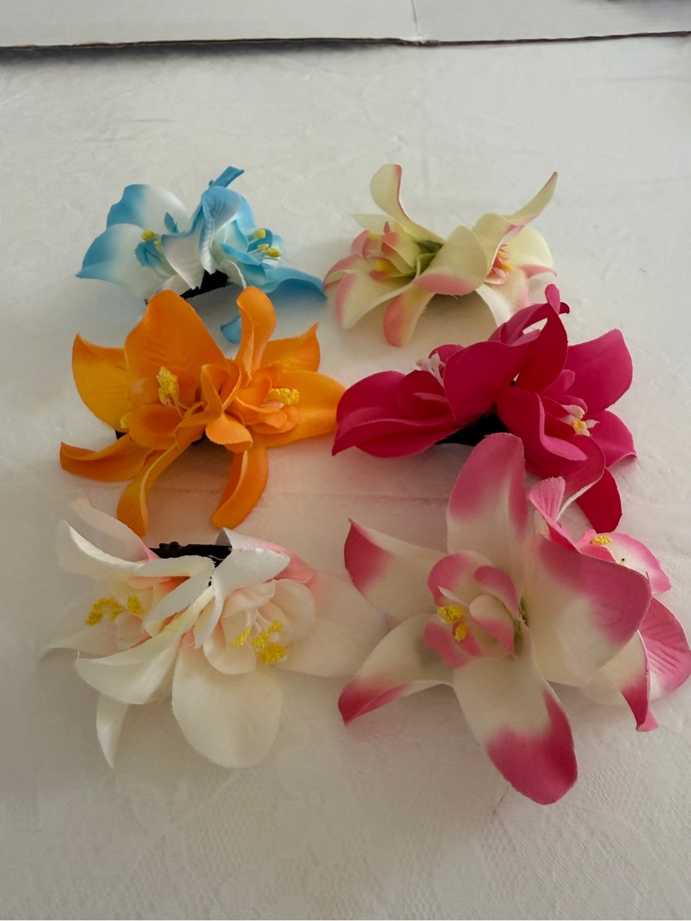 Floral Hair Clips - Assorted Colors (Set of 6)